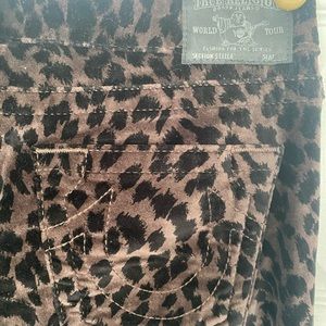 True Religion Leopard Velvet Jean